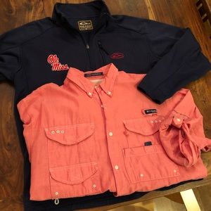 Ole Miss Drake 1/4 ZIP + Columbia PFG Shirt COMBO